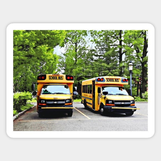 Teachers - Two Yellow School Buses Sticker by SusanSavad